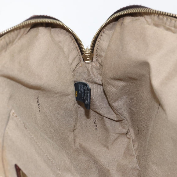 FENDI Zucchino Canvas Tote Bag Brown Gold Auth 146282