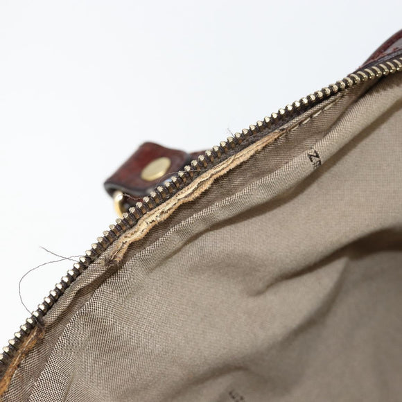 FENDI Zucchino Canvas Tote Bag Brown Gold Auth 146282