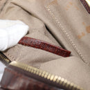 FENDI Zucchino Canvas Tote Bag Brown Gold Auth 146282-12