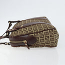 FENDI Zucchino Canvas Tote Bag Brown Gold Auth 146282-4