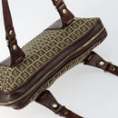 FENDI Zucchino Canvas Tote Bag Brown Gold Auth 146282-6