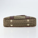 FENDI Zucchino Canvas Tote Bag Brown Gold Auth 146282-5