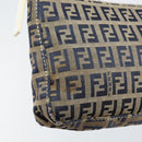 FENDI Zucchino Canvas Accessory Pouch Navy Silver Auth 146283-9