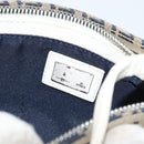 FENDI Zucchino Canvas Accessory Pouch Navy Silver Auth 146283-11