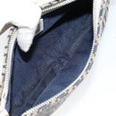 FENDI Zucchino Canvas Accessory Pouch Navy Silver Auth 146283-12