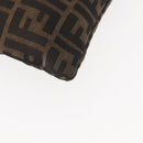 FENDI Zucca Canvas Mamma Baguette Tote Bag Black Brown Auth 146284-15