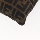 FENDI Zucca Canvas Mamma Baguette Tote Bag Black Brown Auth 146284-16