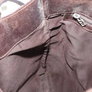 FENDI Zucca Canvas Mamma Baguette Tote Bag Black Brown Auth 146284-19