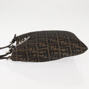 FENDI Zucca Canvas Mamma Baguette Tote Bag Black Brown Auth 146284-4