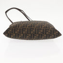 FENDI Zucca Canvas Mamma Baguette Tote Bag Black Brown Auth 146284-5