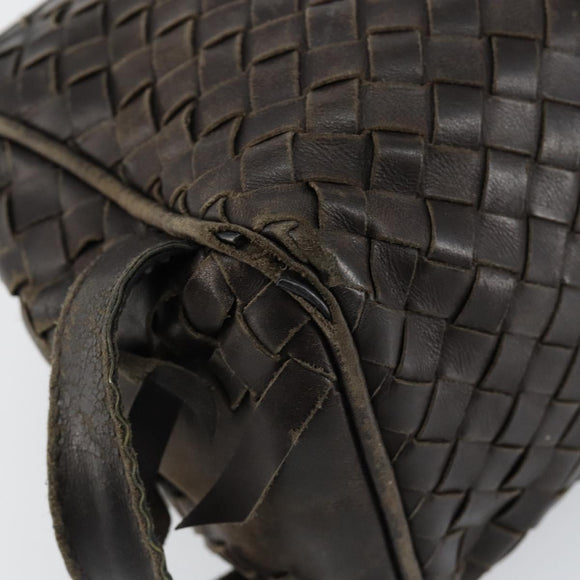 BOTTEGA VENETA INTRECCIATO Clutch Bag Leather Brown Auth 146285