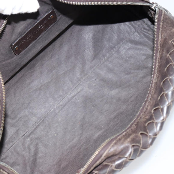 BOTTEGA VENETA INTRECCIATO Clutch Bag Leather Brown Auth 146285