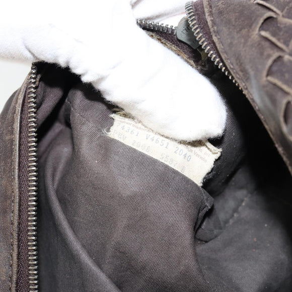 BOTTEGA VENETA INTRECCIATO Clutch Bag Leather Brown Auth 146285