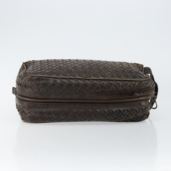 BOTTEGA VENETA INTRECCIATO Clutch Bag Leather Brown Auth 146285