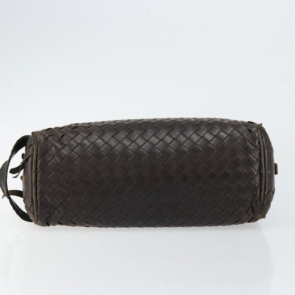 BOTTEGA VENETA INTRECCIATO Clutch Bag Leather Brown Auth 146285