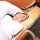 CELINE Macadam Canvas Shoulder Bag PVC Leather Brown Gold Auth 146286-12