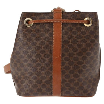 CELINE Macadam Canvas Shoulder Bag PVC Leather Brown Gold Auth 146286 - 0