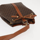 CELINE Macadam Canvas Shoulder Bag PVC Leather Brown Gold Auth 146286-6