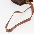 CELINE Macadam Canvas Shoulder Bag PVC Leather Brown Gold Auth 146286-7