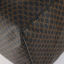 CELINE Macadam Canvas Boston Bag PVC Leather Black Gold Auth 146287-8