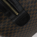 CELINE Macadam Canvas Boston Bag PVC Leather Black Gold Auth 146287-19