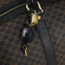 CELINE Macadam Canvas Boston Bag PVC Leather Black Gold Auth 146287-9