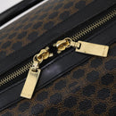 CELINE Macadam Canvas Boston Bag PVC Leather Black Gold Auth 146287-20