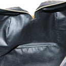 CELINE Macadam Canvas Boston Bag PVC Leather Black Gold Auth 146287-22