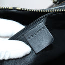 CELINE Macadam Canvas Boston Bag PVC Leather Black Gold Auth 146287-23