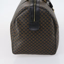 CELINE Macadam Canvas Boston Bag PVC Leather Black Gold Auth 146287-4