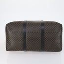 CELINE Macadam Canvas Boston Bag PVC Leather Black Gold Auth 146287-5