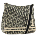 Christian Dior Trotter Canvas Shoulder Bag Black Silver Auth 146291-1
