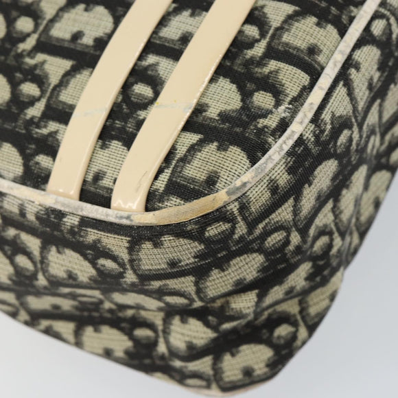 Christian Dior Trotter Canvas Shoulder Bag Black Silver Auth 146291