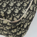 Christian Dior Trotter Canvas Shoulder Bag Black Silver Auth 146291-15