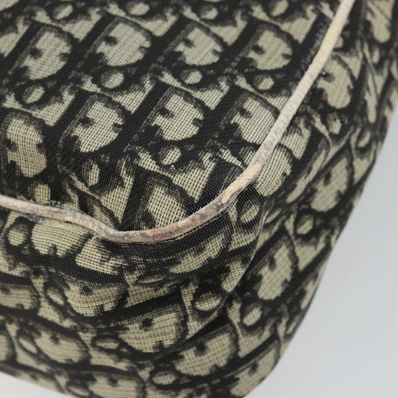Christian Dior Trotter Canvas Shoulder Bag Black Silver Auth 146291