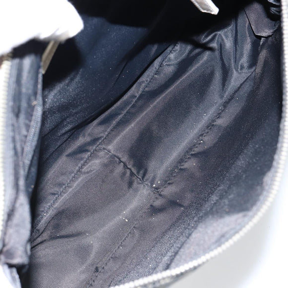 Christian Dior Trotter Canvas Shoulder Bag Black Silver Auth 146291