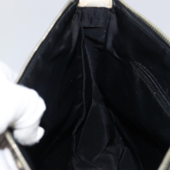 Christian Dior Trotter Canvas Shoulder Bag Black Silver Auth 146291