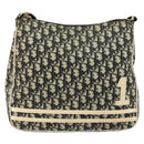 Christian Dior Trotter Canvas Shoulder Bag Black Silver Auth 146291-13