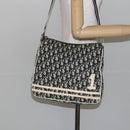 Christian Dior Trotter Canvas Shoulder Bag Black Silver Auth 146291-21
