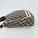 Christian Dior Trotter Canvas Shoulder Bag Black Silver Auth 146291-4