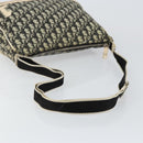 Christian Dior Trotter Canvas Shoulder Bag Black Silver Auth 146291-7