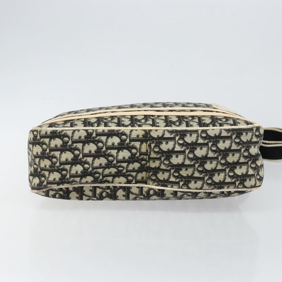 Christian Dior Trotter Canvas Shoulder Bag Black Silver Auth 146291