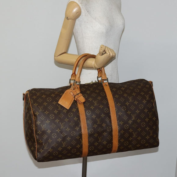 LOUIS VUITTON Monogram Keepall Bandouliere 55 Boston Bag M41414 LV Auth 146303