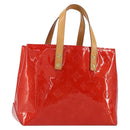 LOUIS VUITTON Monogram Vernis Reade PM Hand Bag Red Rouge M91088 LV Auth 146322-1
