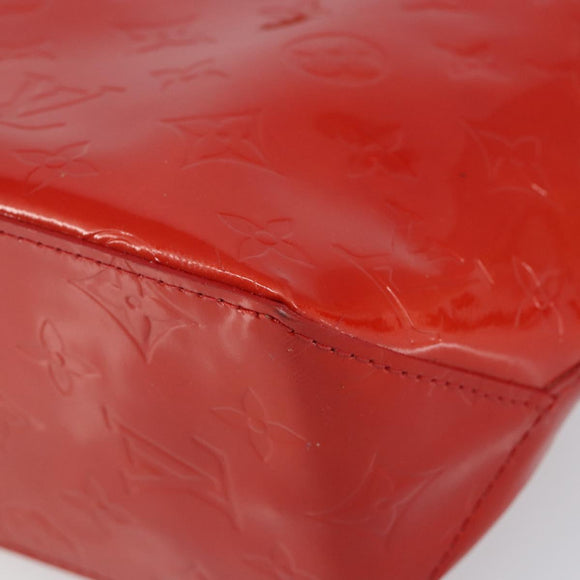 LOUIS VUITTON Monogram Vernis Reade PM Hand Bag Red Rouge M91088 LV Auth 146322