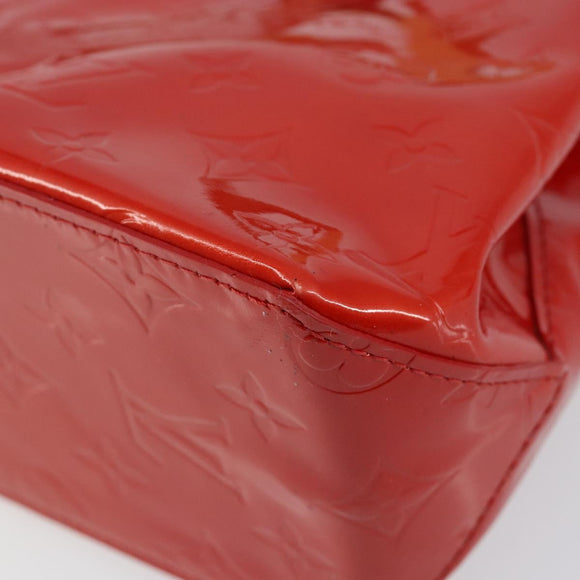 LOUIS VUITTON Monogram Vernis Reade PM Hand Bag Red Rouge M91088 LV Auth 146322