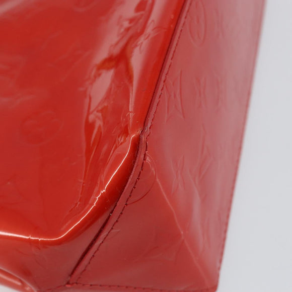 LOUIS VUITTON Monogram Vernis Reade PM Hand Bag Red Rouge M91088 LV Auth 146322