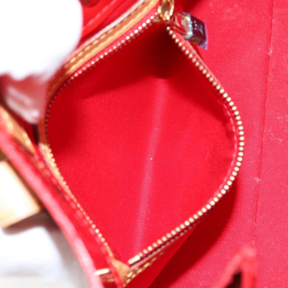 LOUIS VUITTON Monogram Vernis Reade PM Hand Bag Red Rouge M91088 LV Auth 146322
