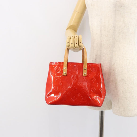 LOUIS VUITTON Monogram Vernis Reade PM Hand Bag Red Rouge M91088 LV Auth 146322