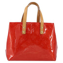 LOUIS VUITTON Monogram Vernis Reade PM Hand Bag Red Rouge M91088 LV Auth 146322-13
